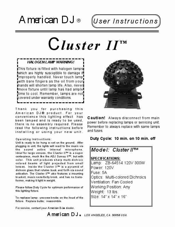 American DJ Indoor Furnishings Cluster II-page_pdf